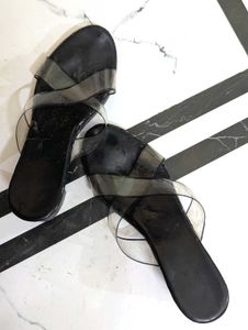 Black & Clear Slip-On Sandals