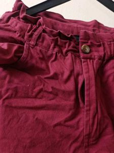 Maroon Casual Pants