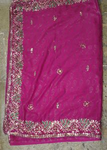 Dark Pink Saree with Blouse