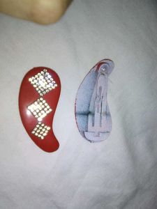 Red Hair Clips (Set of 2)
