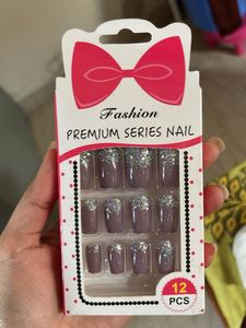 Purple false nails
