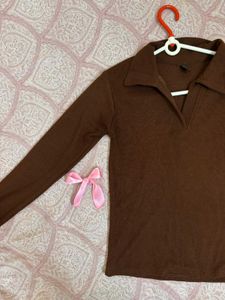 Brown Polo Top