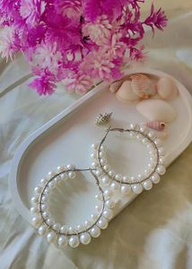 Pearl Hoop Earrings SALE