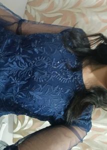 Elegant Navy Blue Ethnic Gown