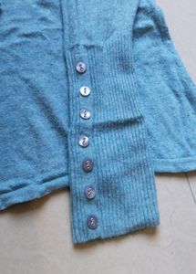 Blue Full Sleeves Bodycon Top