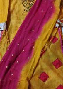 Floral Print Fabric with Yellow Accent