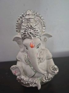 Ganesha Statue - Silver Finish