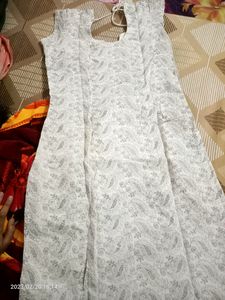 Beautiful White Short Embroidery Kurti