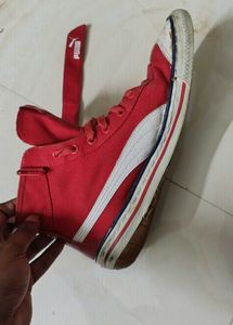 Puma Red High-Top Sneakers