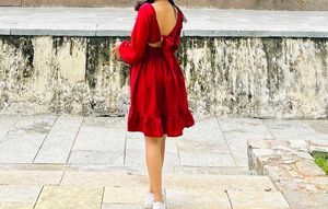 Red Dress Blend In Bit Maroon
