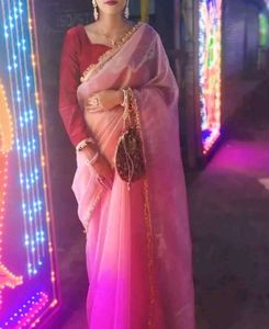 New Nylon Silk Saree With Blouse Piece