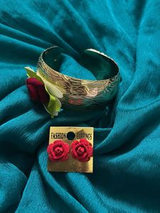 Bangle & Rose Earrings Set