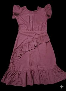 Burgundy Ruffle Midi Dress 🤎