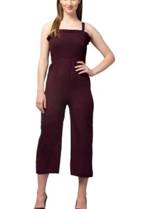 Burgundy Smocked Jumpsuit