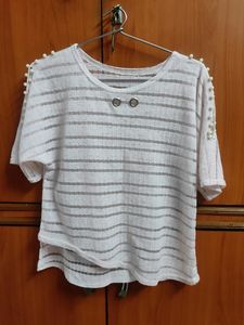 Baby Pink Net Baggy Top