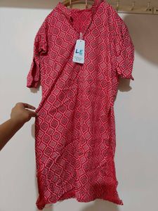 Red Patterned Tunic Top
