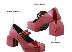 RED/MAROON MARY JANE HEELS