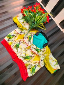 Designer Digital Print Blouse 💚💛