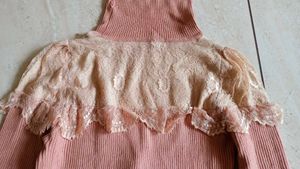 Lace Detail Turtleneck Top