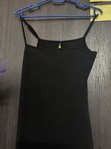 Black Spaghetti Strap Midi Dress