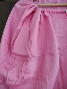 Printed Silk Kurta Pants Set For Women, Pink