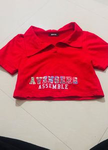 Red Bonkers Crop Top