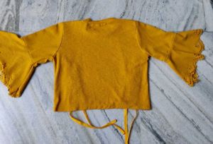 Mustard Bell Sleeve Top