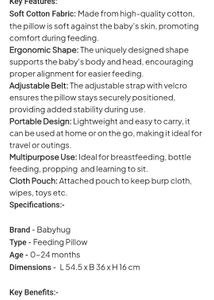 Babyhug Cotton Feeding Pillow With Belt