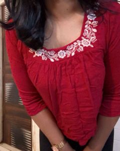 Embroidered Maroon Top (item 21)