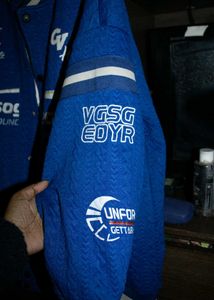 *Sale* Unisex Blue Graphic Print Varsity Jacket