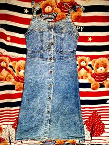 Denim Dungree Shirt Dress