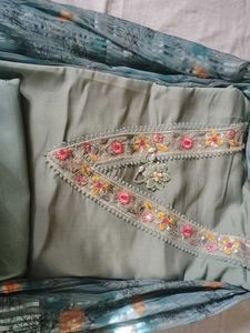 A Green Dress Material