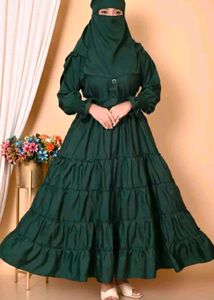 Dark Green 4 Layer Abaya, Burkha