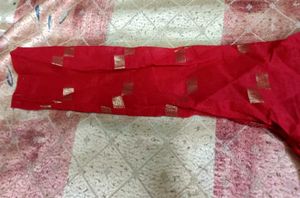 Elegant Red Festive Kurti with Golden Foil Print