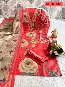 Kurti With Pant And Dupatta Set