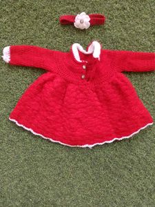 Baby Sweater With Hairband