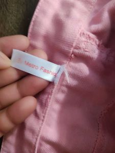 Pink Wide Leg Jeans