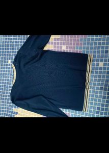 Navy Blue Embellished Pullover Sweater
