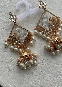 Golden Kundan Earrings
