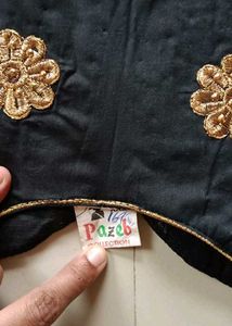 Elegant Black &amp; Gold Anarkali