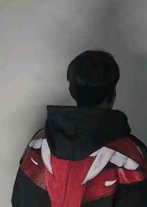 Hand Painted Vampire Lips Hoodie