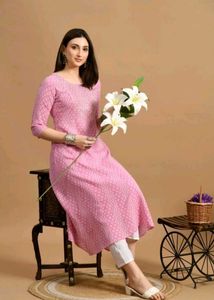 Pink Printed Kurta