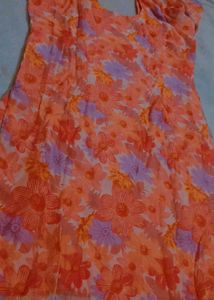 Organza Orange Floral Suit