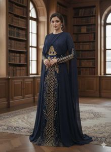 Navy Blue embellished Gown