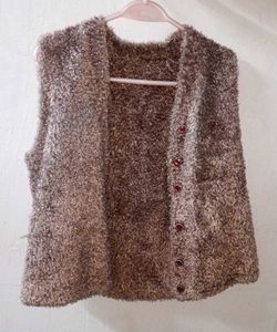 Brown Fuzzy Vest coat