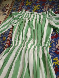 Green-white strips one piece, XS size