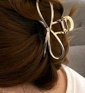 Gold Bow Hair Claw Clip