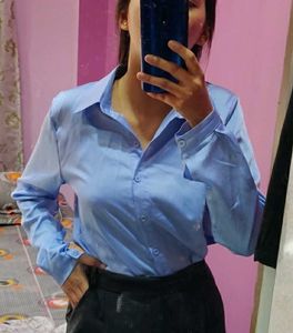 Blue PolySatin Shirt