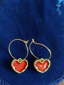 Heart Hoop Earrings 🍓