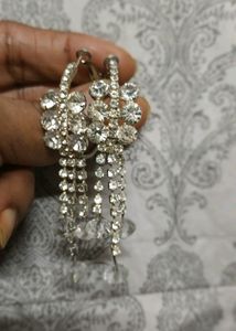 Silver diamond earring